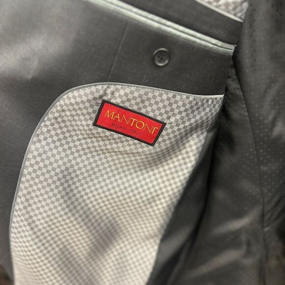 Mantoni Mens 44 R Dark Gray Suit Coat & Pants 42 - Picture 4 of 9